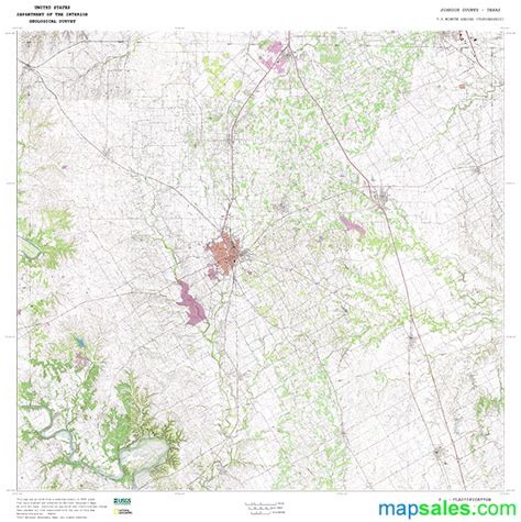 Johnson County, TX Topo Wall Map by MarketMAPS - MapSales