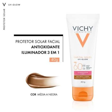 Protetor Solar Facial Vichy Capital Soleil Fps 60 pele média a negra