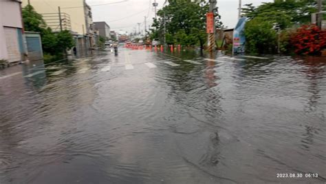 東港海水倒灌 水漫道路 中華日報中華新聞雲