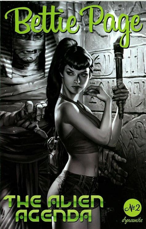 Bettie Page Alien Agenda 2 Josh Burns 1 In 11 Black White Variant