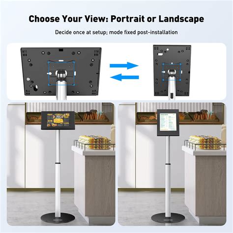 Abovetek Anti Theft Ipad Floor Stand Robust Security Kiosk Pos Tablet