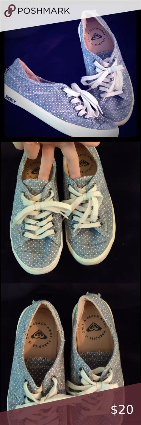 Roxy Polka Dot Tennis Shoes Size 6 Euc Roxy Brand Shoes With Blue