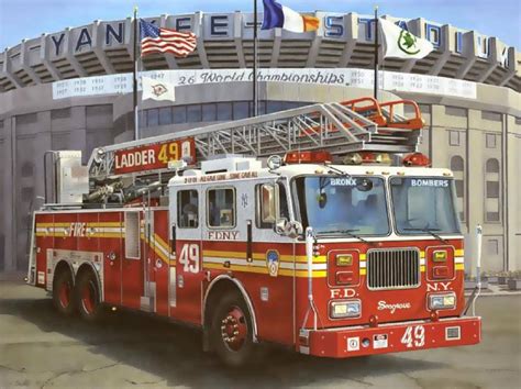 Fdny Ladder 49 Outside Of Yankee Stadium Fire Trucks Fdny