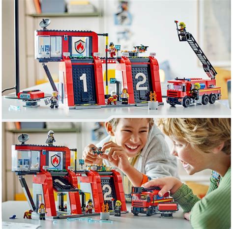 Lego City 60414 Feuerwehrstation Mit Drehleiterfahrzeug Auf Lager