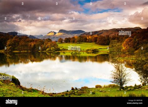 Autumn View Over Loughrigg Tarn Lake District National Park Cumbria