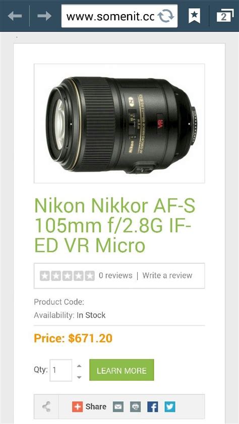 Nikon 105mm 2.8 Macro lens... $671.20.