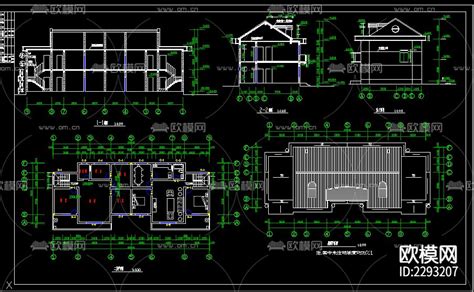 农村住宅cad施工图 免费3dmax模型库 欧模网