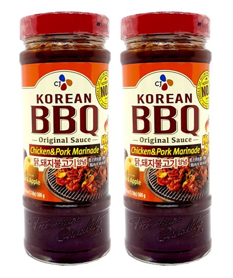 Cj Korean Bbq Hot And Spicy Chicken And Pork Marinade Sauce 16 9 Oz Pack Of 2