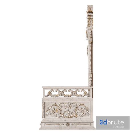 Stone throne with carved elements 3d model Buy Download 3dbrute