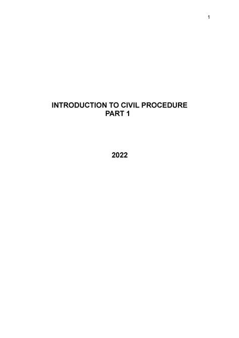 Introduction To Civil Procedure 2022 Introduction To Civil Procedure