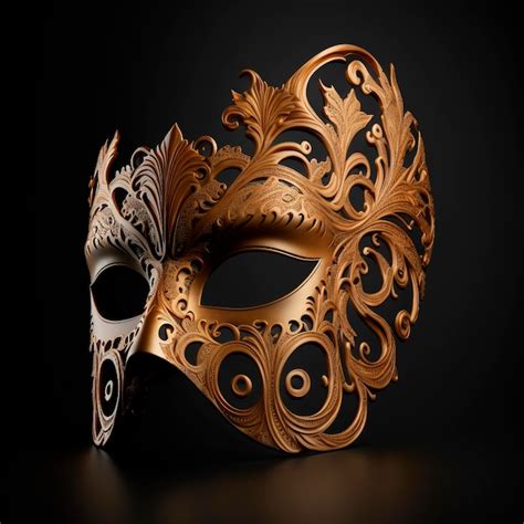 Premium Photo Golden Masquerade Mask Isolated On Black Background