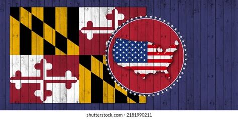 Maryland Flag Map Flag American World Stock Illustration 2181990211 ...