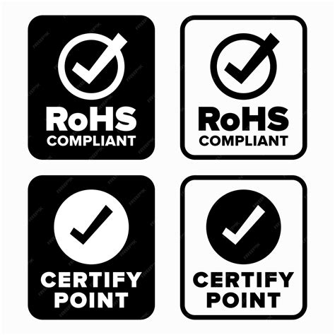 Premium Vector | Rohs compliant symbol and certify point symbols