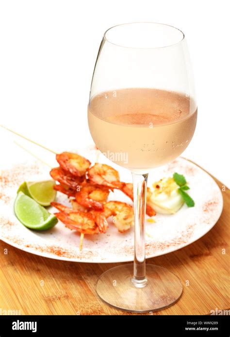 Fried King Prawns Served In Plate On White Background Stock Photo Alamy