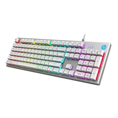 Teclado Gamer Usb Hp K500f Led Prata Membrana RGB Comtek Tecnologia