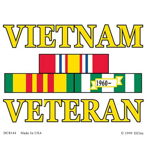 Vietnam Veteran War Service Ribbon Clear Window Decal At Sticker Shoppe