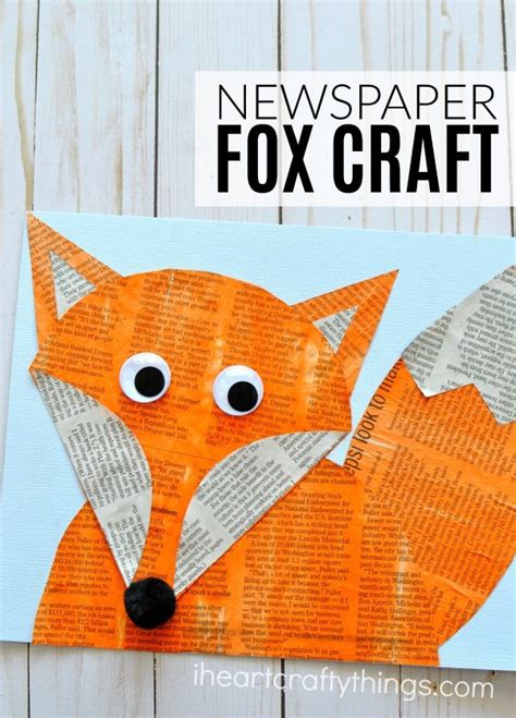 Woodland Animals Newspaper Fox Craft - I Heart Crafty Things