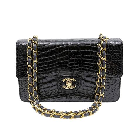 Chanel Medium Iconic Classic Single Flap Bag with Alligator Pattern - LULUX