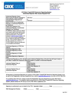 Fillable Online CFE Block Trade ECRP Electronic Reporting System