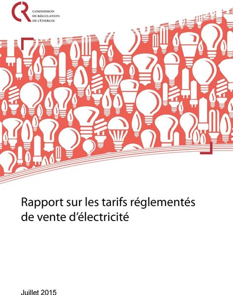 Rapport Sur Les Tarifs R Glement S De Vente D Lectricit Pdf Free