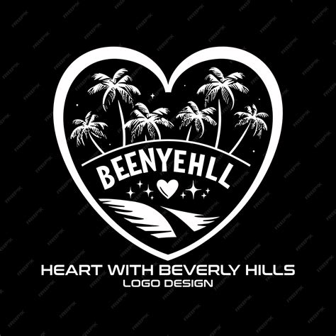 Premium Vector Heart With Beverly Hills Vector Logo Design