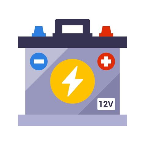 Car Battery On A White Background Flat Vector Illustration