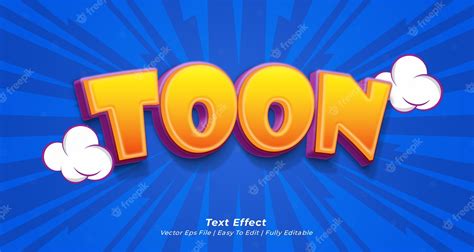 Premium Vector | Toon comic text effect editable 3d text style
