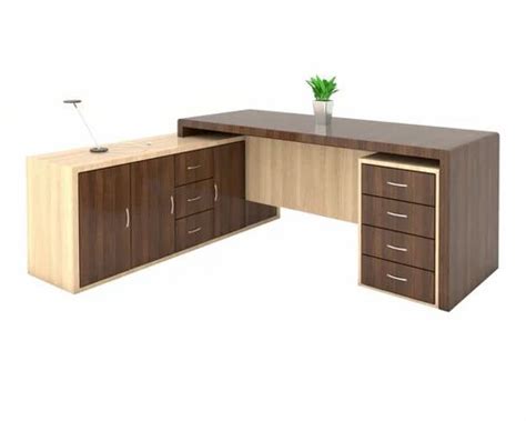 Brown Executive L Shaped Wooden Office Table At Rs In Lucknow