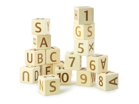 Wooden cubes with English letters and numbers - Ulanik