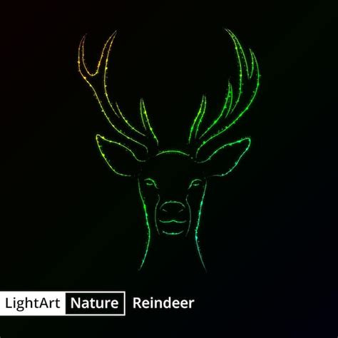 Premium Vector | Reindeer silhouette of lights on black background