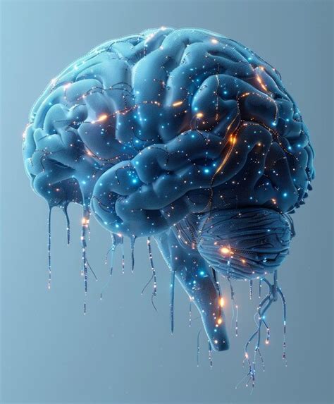 Premium Photo Glowing Neural Network Brain Illustration