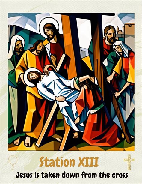 Stations Of The Cross X Catholic Picture Print Cubism Art