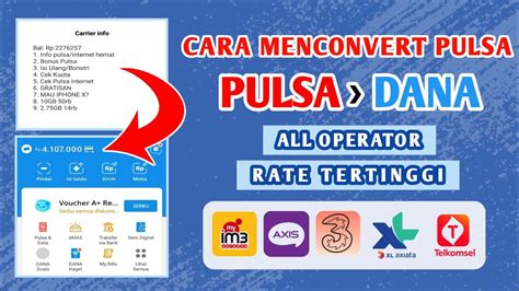 Cara Tukar Pulsa Ke Saldo DANA Convert Pulsa Ke Dana Rate Tertinggi Di