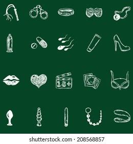 Vector Set Sketch Sex Shop Icons Stock Vector Royalty Free 208568857