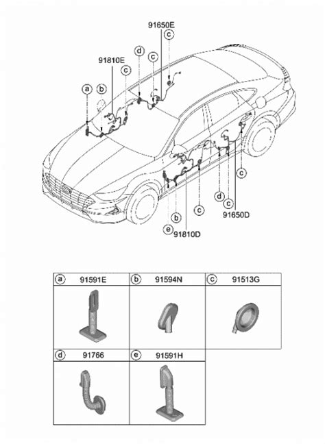 91610 L0990 Genuine Hyundai Wiring Assembly FR Dr Pass