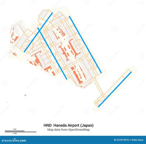 Map Of Haneda Airport Iata Code Hnd Stock Illustration Illustration