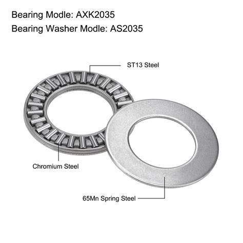 2pcs AXK2035 Thrust Needle Roller Bearings With Washers 20x35x2mm EBay