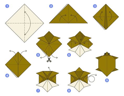 Tartaruga Origami Schema Lezione In Movimento Modello Origami Per