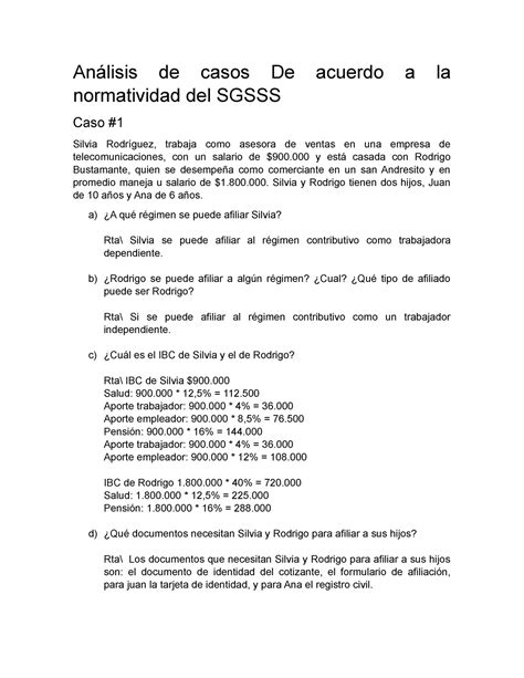 Análisis de casos De acuerdo a la normatividad del Sgsss Análisis de