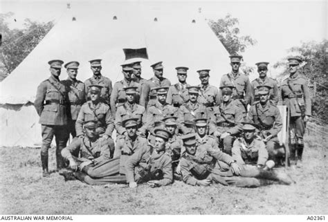 Group Portrait Of Officers In The Tent Lines Of The 6th Australian