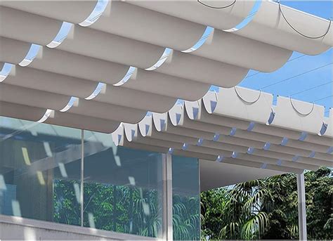 Sun Shade Canopy Outdoor Retractable Slide Wire Wave Awning Patio