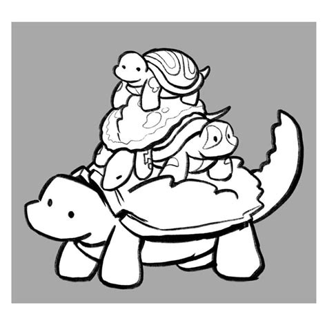 A Drawing Of Santa Riding On Top Of A Turtle