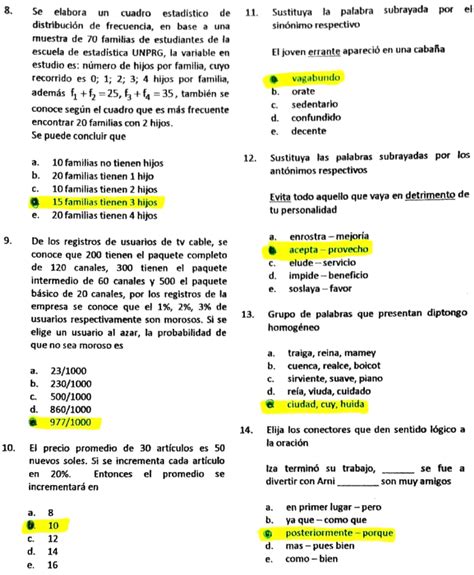 Solucionario Examen Admisi N Universidad Pedro Ruiz Gallo Ii Unprg