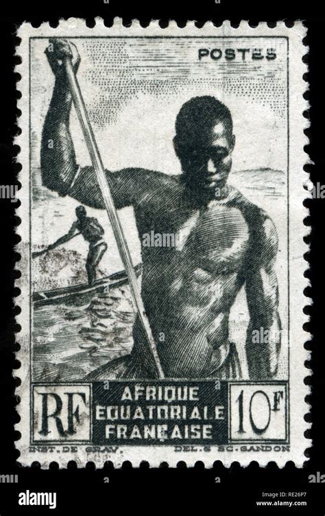 Briefmarke Aus Franz Sisch Quatorial Afrika Stockfotografie Alamy