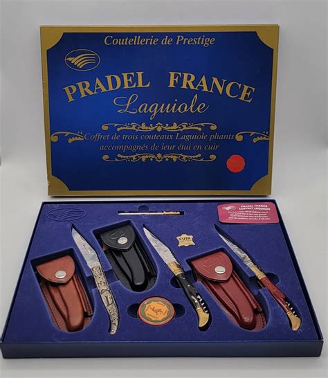 Pradel France Et Laguiole Table Knife Set Brass Leather Steel