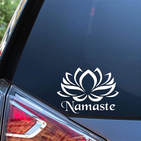 Namaste Lotus Flower High Quality Die Cut Vinyl Decal Bumper Sticker For Windows Cars Trucks