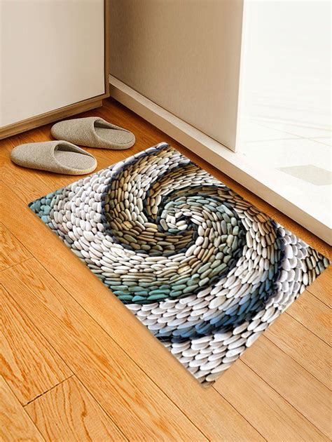 3D Cobblestone Pattern Floor Rug Printed Floor Mat Rugs On Carpet