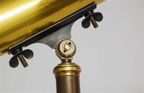 French Early Victorian Brass Lacquered Telescope On Walnut Stand With Case Cauchoix Quai