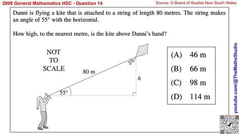 General Maths Hsc Q How To Apply Trigonometry To Solve Angle Of