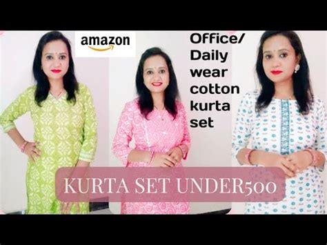 Cotton Kurta Set Under From Amazon Amazon Cotton Kurta Set Haul